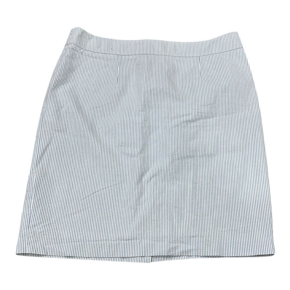 Brooks Brothers 346 Blue Railroad Stripe Seer Sucker Pencil Skirt 12